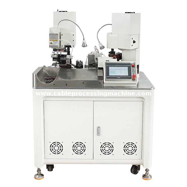 Máquina de corte de cabos e crimpagem de 2 lados
