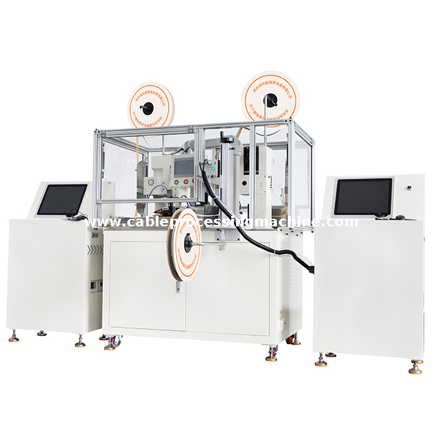 Máquina de crimpagem de extremidade dupla e inserção de tubo numérico e marcação a laser 